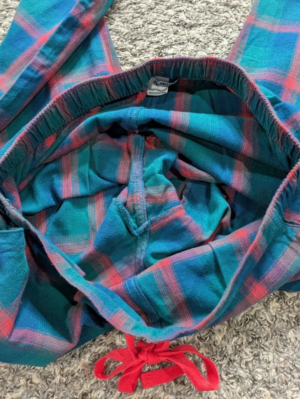 Duluth Green Blue Red Plaid Cotton Fall Winter Cozy Lounge Pajama Pant Mx31